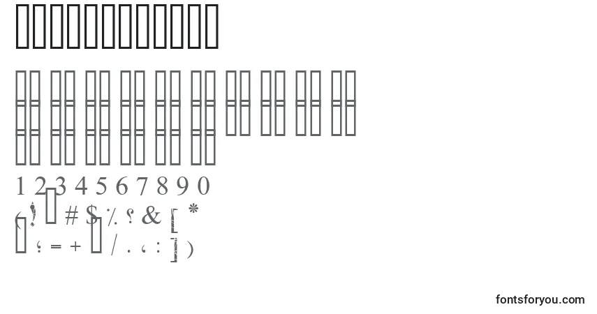 Шрифт PtBoldBroken – алфавит, цифры, специальные символы