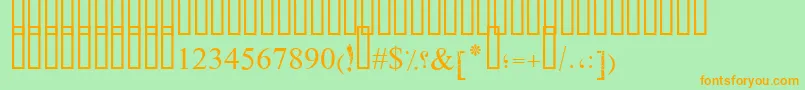 PtBoldBroken-Schriftart – Orangefarbene Schriften auf grünem Hintergrund