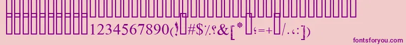 PtBoldBroken-fontti – violetit fontit vaaleanpunaisella taustalla