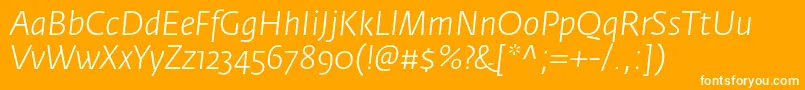 FedrasansproLightitalic Font – White Fonts on Orange Background