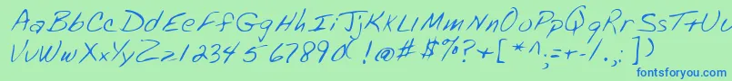 Lehn072 Font – Blue Fonts on Green Background