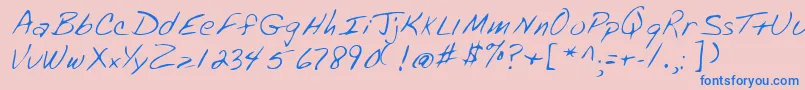 Lehn072 Font – Blue Fonts on Pink Background