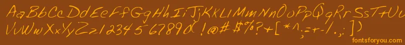 Lehn072 Font – Orange Fonts on Brown Background