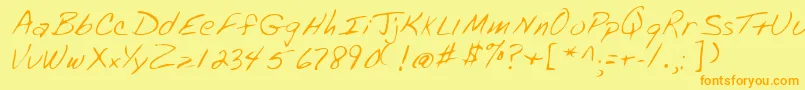 Lehn072 Font – Orange Fonts on Yellow Background