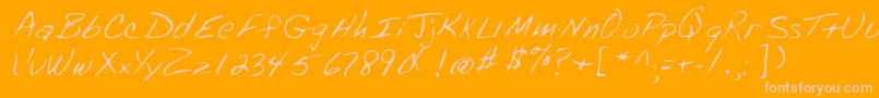 Lehn072 Font – Pink Fonts on Orange Background