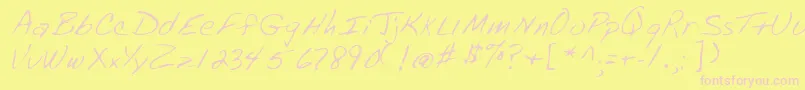 Lehn072 Font – Pink Fonts on Yellow Background