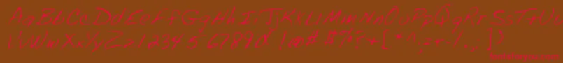 Lehn072-Schriftart – Rote Schriften auf braunem Hintergrund