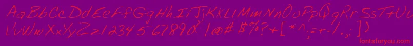 Police Lehn072 – polices rouges sur fond violet