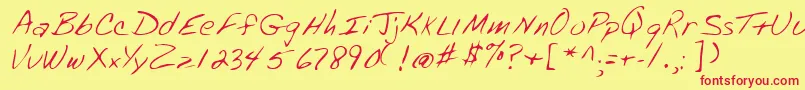 Lehn072 Font – Red Fonts on Yellow Background