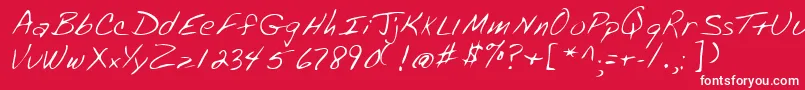 フォントLehn072 – 赤い背景に白い文字
