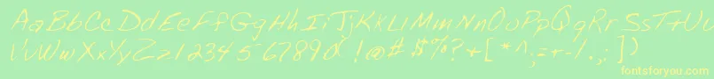 Lehn072-Schriftart – Gelbe Schriften auf grünem Hintergrund