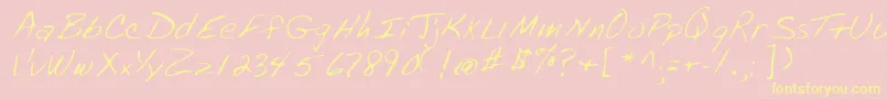 Lehn072-Schriftart – Gelbe Schriften auf rosa Hintergrund