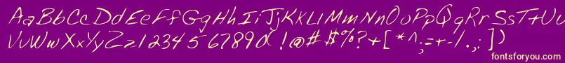 Lehn072 Font – Yellow Fonts on Purple Background