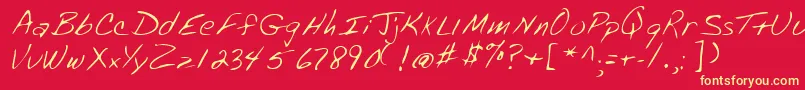 フォントLehn072 – 黄色の文字、赤い背景