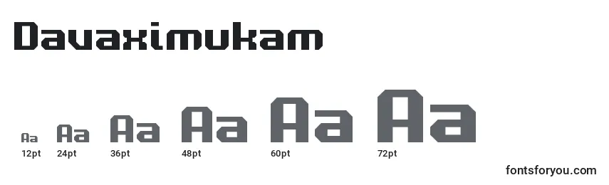 Размеры шрифта Davaximukam
