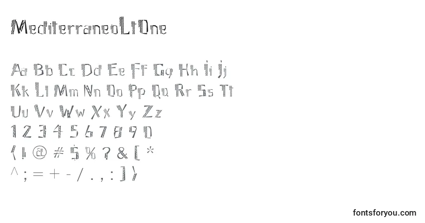 A fonte MediterraneoLtOne – alfabeto, números, caracteres especiais