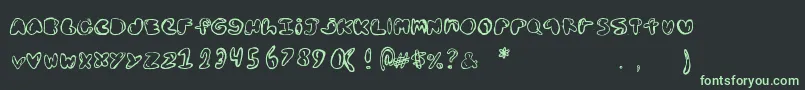 Шрифт Bolddednick – зелёные шрифты на чёрном фоне