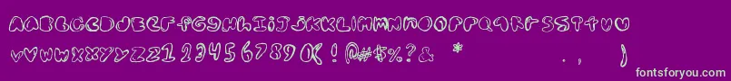 Bolddednick Font – Green Fonts on Purple Background