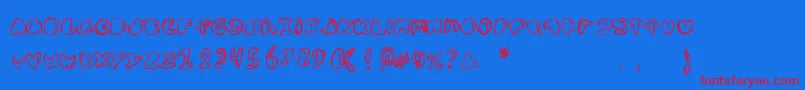 Bolddednick Font – Red Fonts on Blue Background