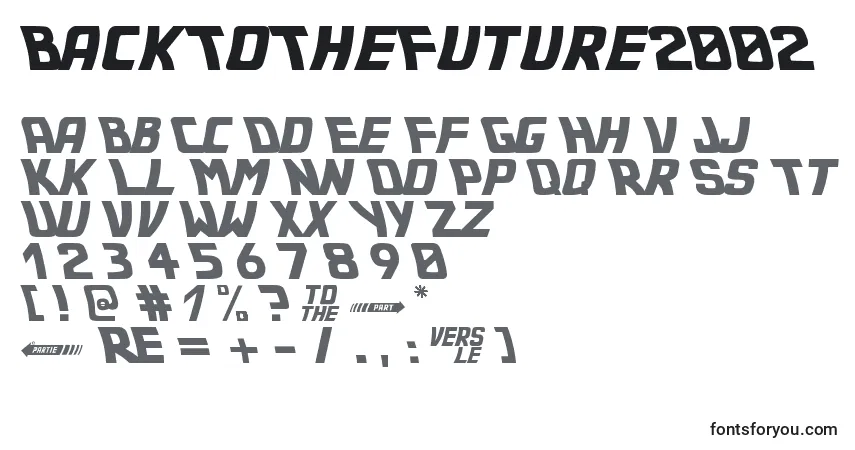 Schriftart BackToTheFuture2002 – Alphabet, Zahlen, spezielle Symbole