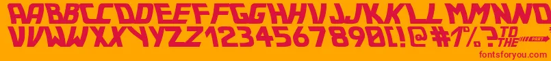 BackToTheFuture2002 Font – Red Fonts on Orange Background