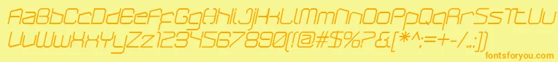 ArcticpatrolItalic Font – Orange Fonts on Yellow Background