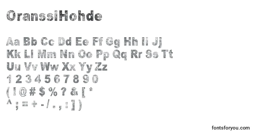 Schriftart OranssiHohde – Alphabet, Zahlen, spezielle Symbole