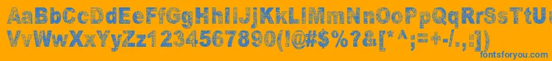 OranssiHohde Font – Blue Fonts on Orange Background