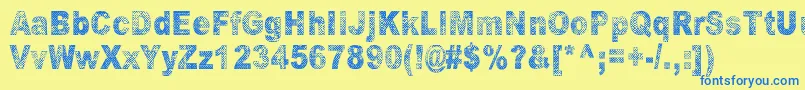 OranssiHohde Font – Blue Fonts on Yellow Background