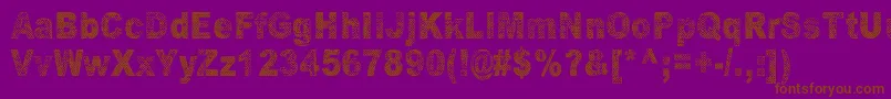 OranssiHohde-Schriftart – Braune Schriften auf violettem Hintergrund