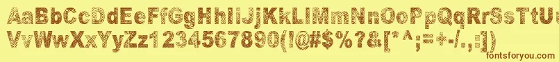 OranssiHohde Font – Brown Fonts on Yellow Background