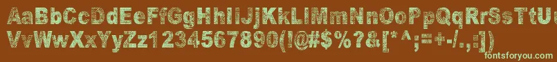 Шрифт OranssiHohde – зелёные шрифты на коричневом фоне