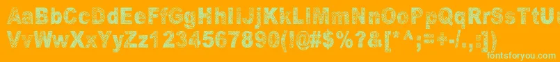 OranssiHohde Font – Green Fonts on Orange Background