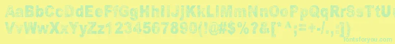 OranssiHohde Font – Green Fonts on Yellow Background