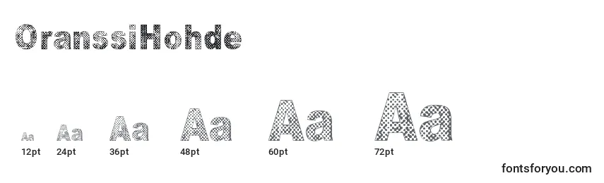 Размеры шрифта OranssiHohde