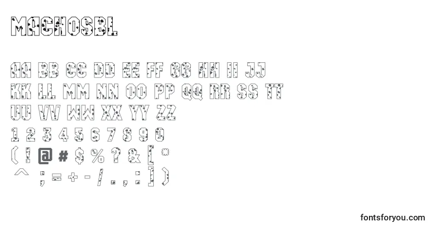 A fonte Machosbl – alfabeto, números, caracteres especiais