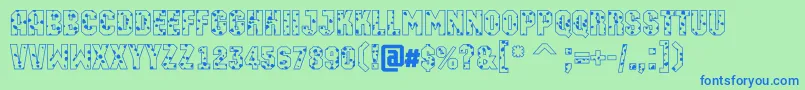 Machosbl Font – Blue Fonts on Green Background