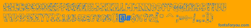 Machosbl Font – Blue Fonts on Orange Background