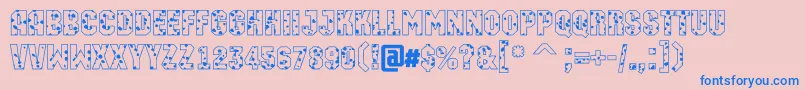 Machosbl Font – Blue Fonts on Pink Background