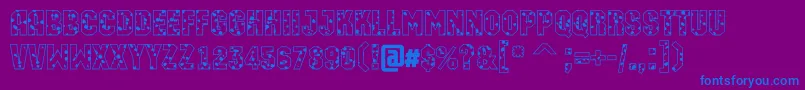 Machosbl Font – Blue Fonts on Purple Background
