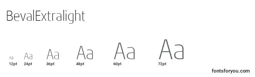 BevalExtralight Font Sizes