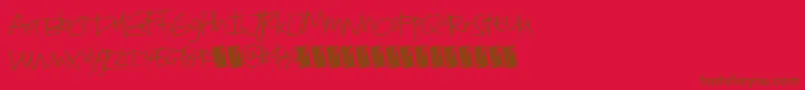 Fonte Quickdirty – fontes marrons em um fundo vermelho
