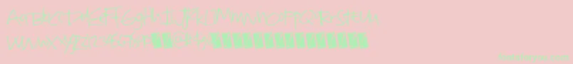 Quickdirty Font – Green Fonts on Pink Background