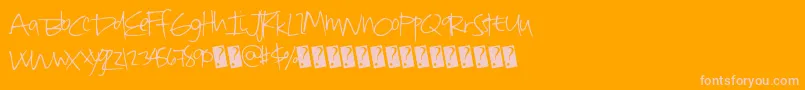 Quickdirty-Schriftart – Rosa Schriften auf orangefarbenem Hintergrund