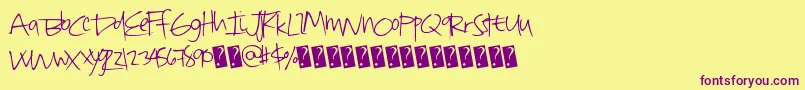 Quickdirty Font – Purple Fonts on Yellow Background