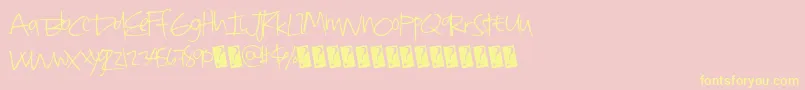 Quickdirty Font – Yellow Fonts on Pink Background