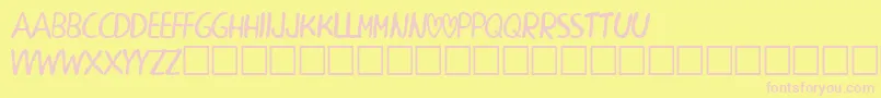 PeacechildBeta Font – Pink Fonts on Yellow Background