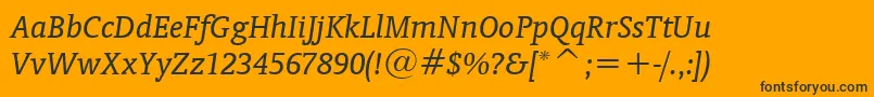 Шрифт OrandaItalicBt – чёрные шрифты на оранжевом фоне