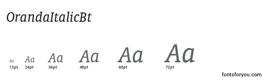OrandaItalicBt Font Sizes