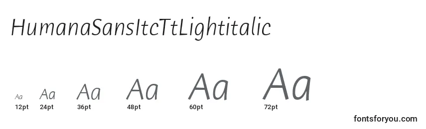 HumanaSansItcTtLightitalic Font Sizes